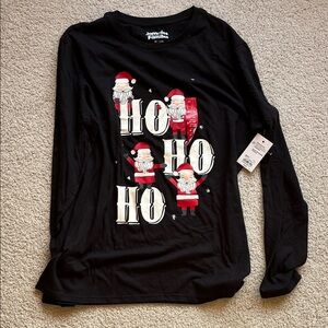 Jammin' Jammies Black Santa Graphic Men's Shirt